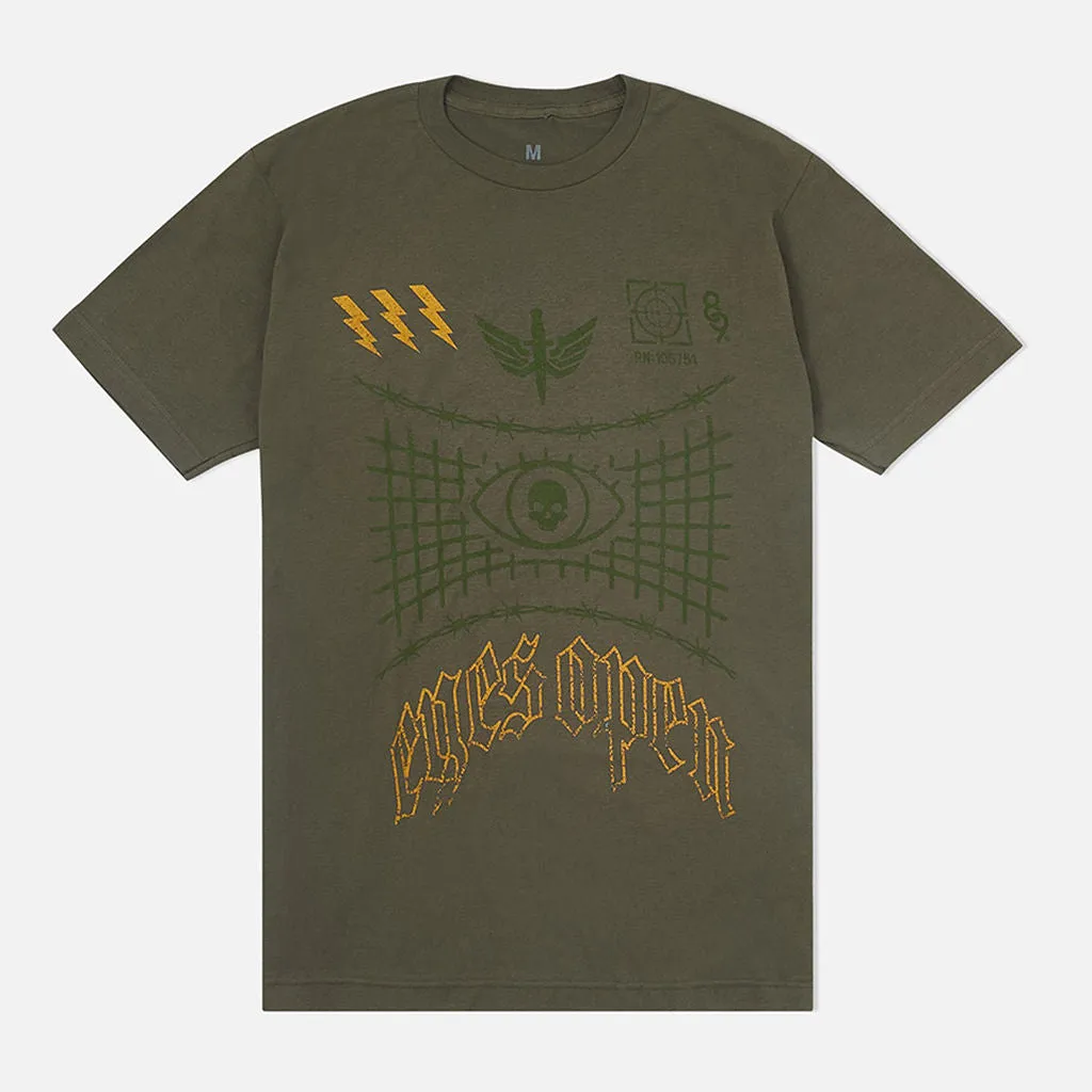 Eyes Open T Shirt Olive