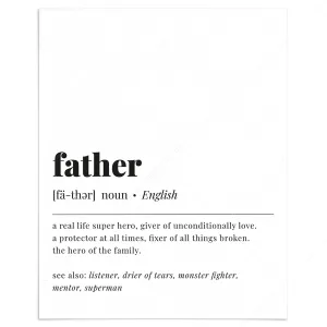 Father Definition Print Digital Download