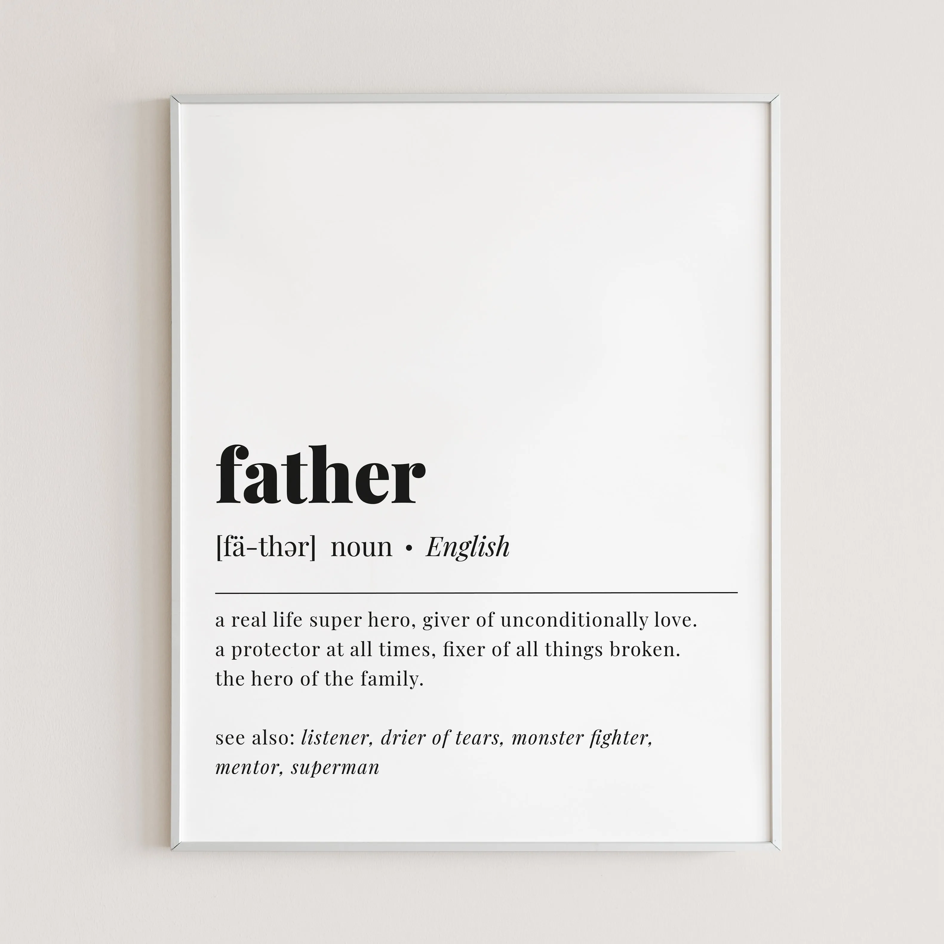 Father Definition Print Digital Download