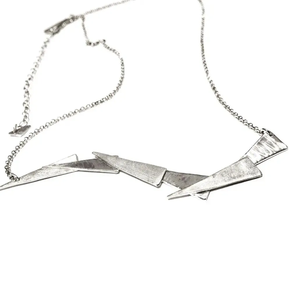 Fibonacci Wave Sterling Silver Necklace FWN001 by Votive Designs Jewelry