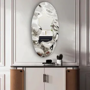 FINEST Color Stainless Steel Oval Mirror Wall Sculptures FS-002