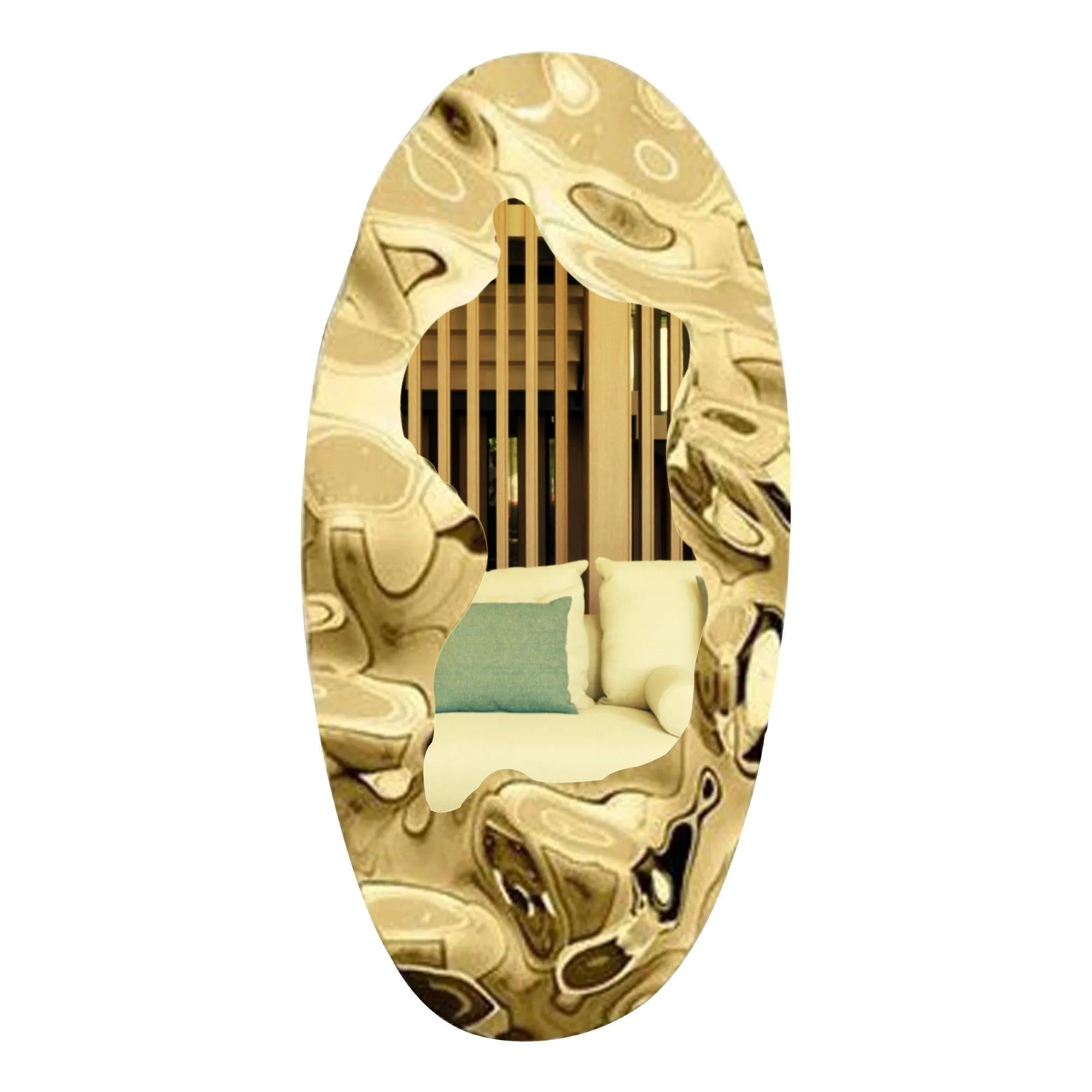 FINEST Color Stainless Steel Oval Mirror Wall Sculptures FS-002