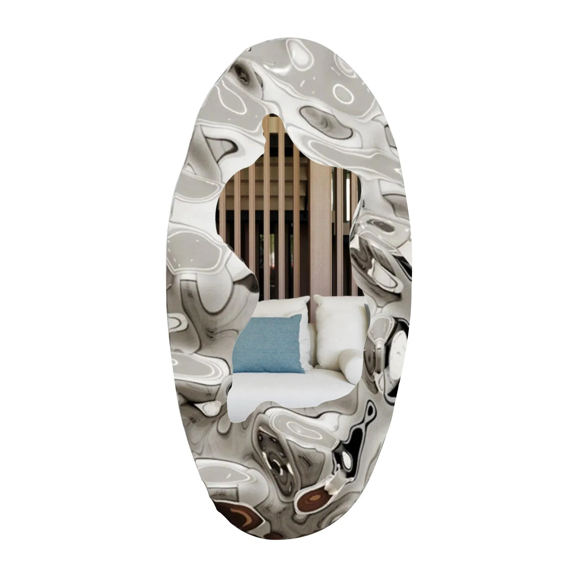 FINEST Color Stainless Steel Oval Mirror Wall Sculptures FS-002