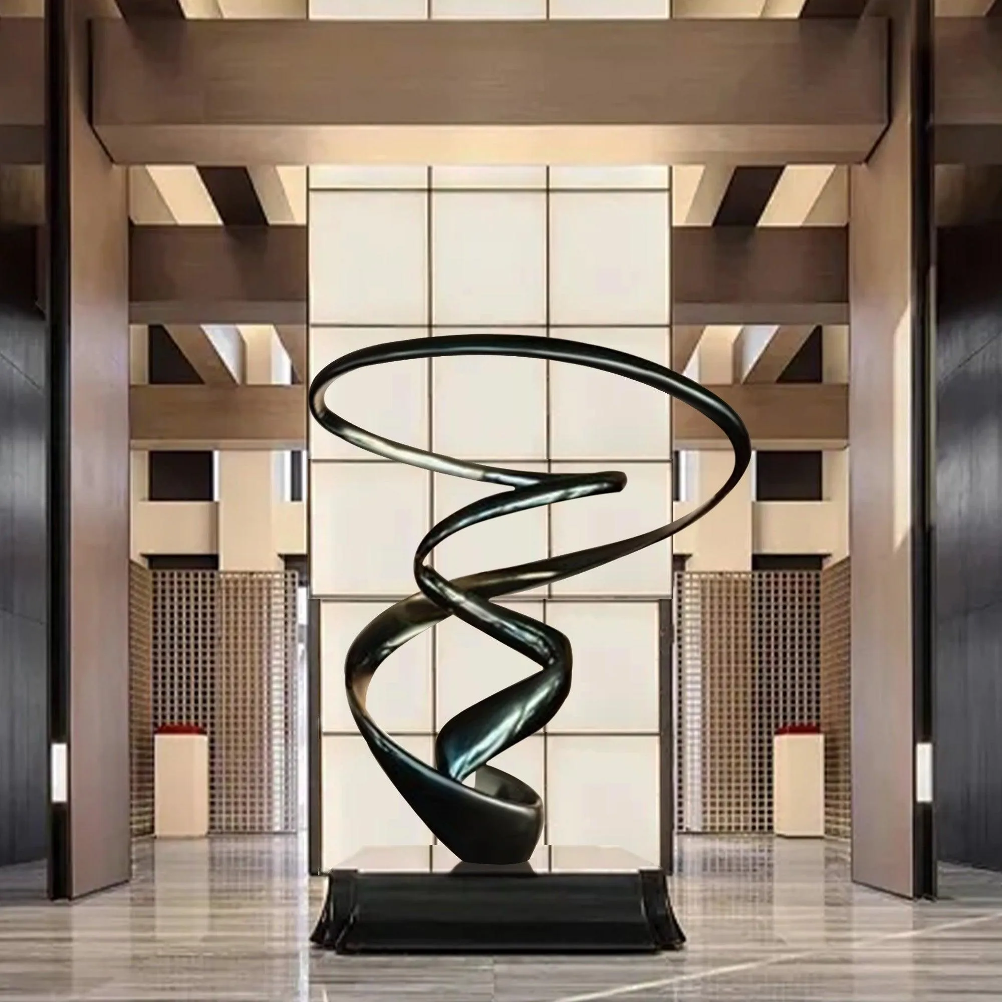 FINEST Modern Abstract Spiral Stainless Steel Sculpture For Sale FS-049