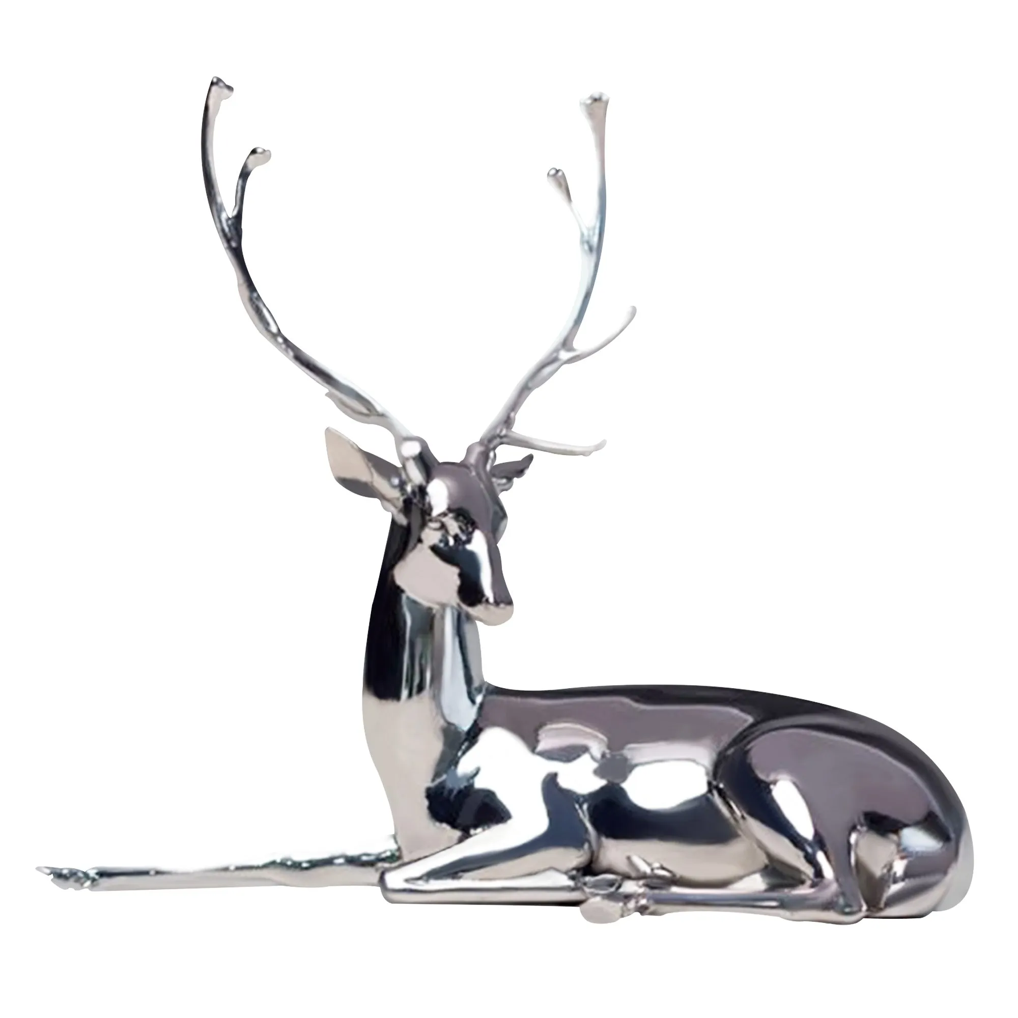 FINEST Modern Mirror Polished Stainless Steel Elk Sculpture FS-061