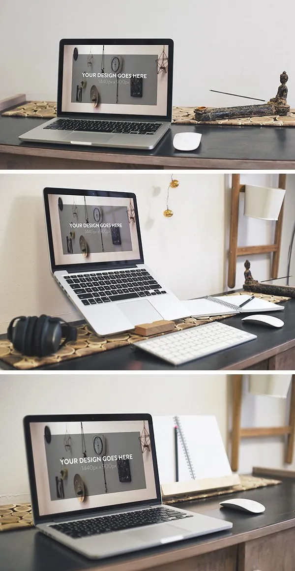 Free 3 Elegant Macbook Pro MockUps