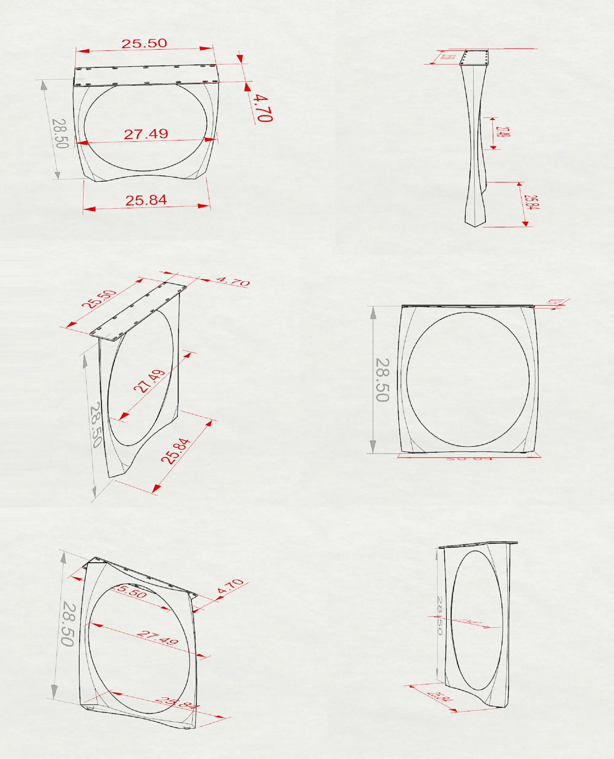 Furniture Legs 422 Oria 28H Modern Metal Table Legs