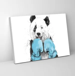 GADGETS WRAP Canvas Gallery Wrap Framed for Home Office Studio Living Room Decoration (11x9inch) - Minimalist Panda