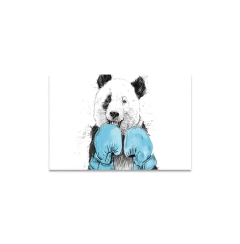 GADGETS WRAP Canvas Gallery Wrap Framed for Home Office Studio Living Room Decoration (11x9inch) - Minimalist Panda