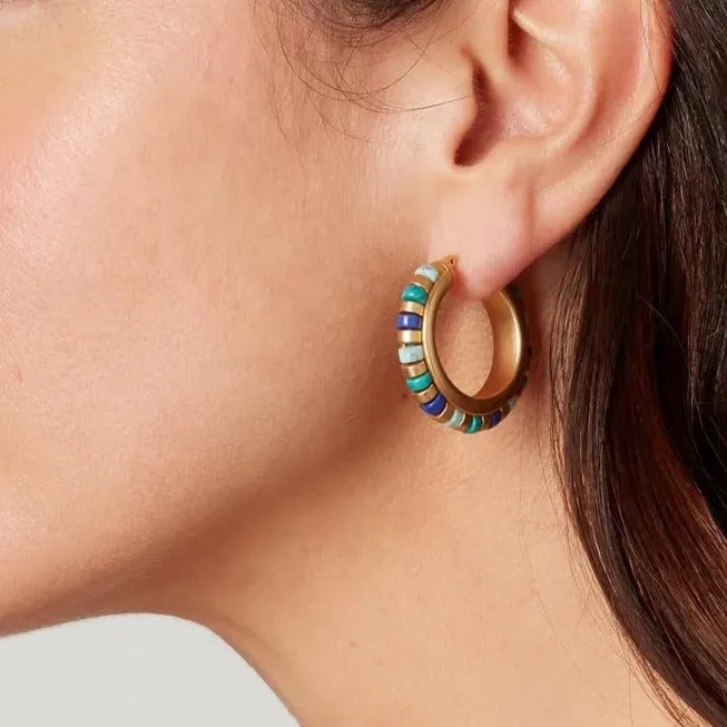 Gemstone Hoop Earrings