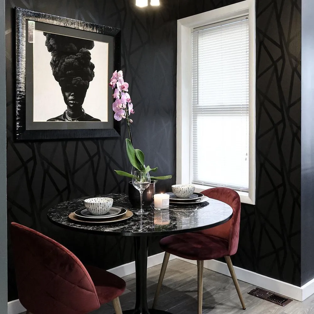 Genevieve Gorder Intersections Black on Black Peel and Stick Wallpaper