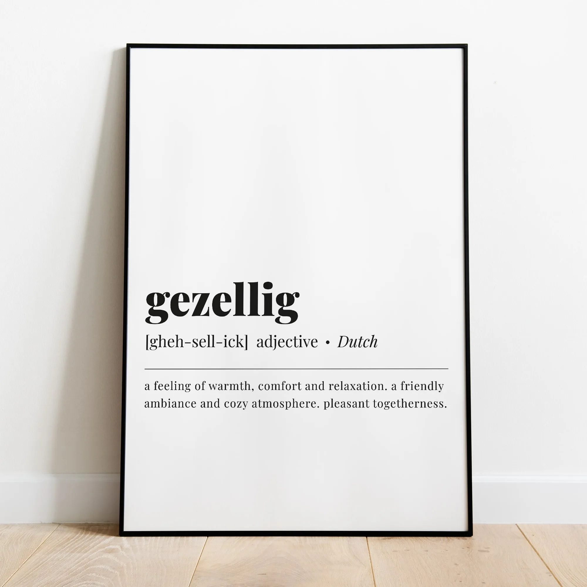 Gezellig Definition Print Instant Download