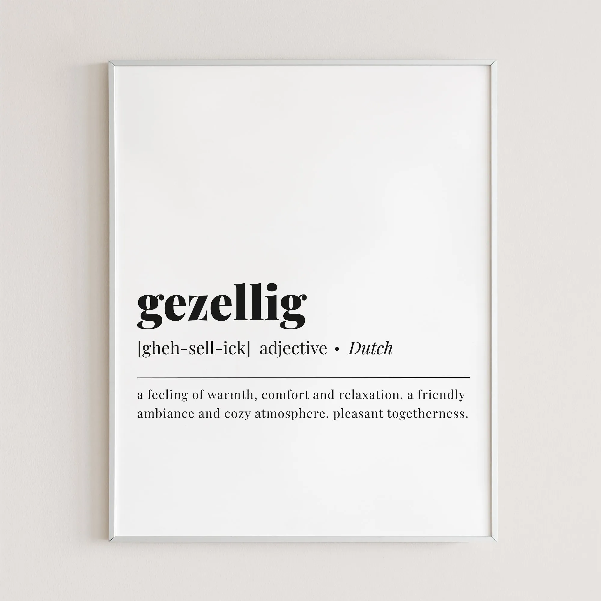 Gezellig Definition Print Instant Download