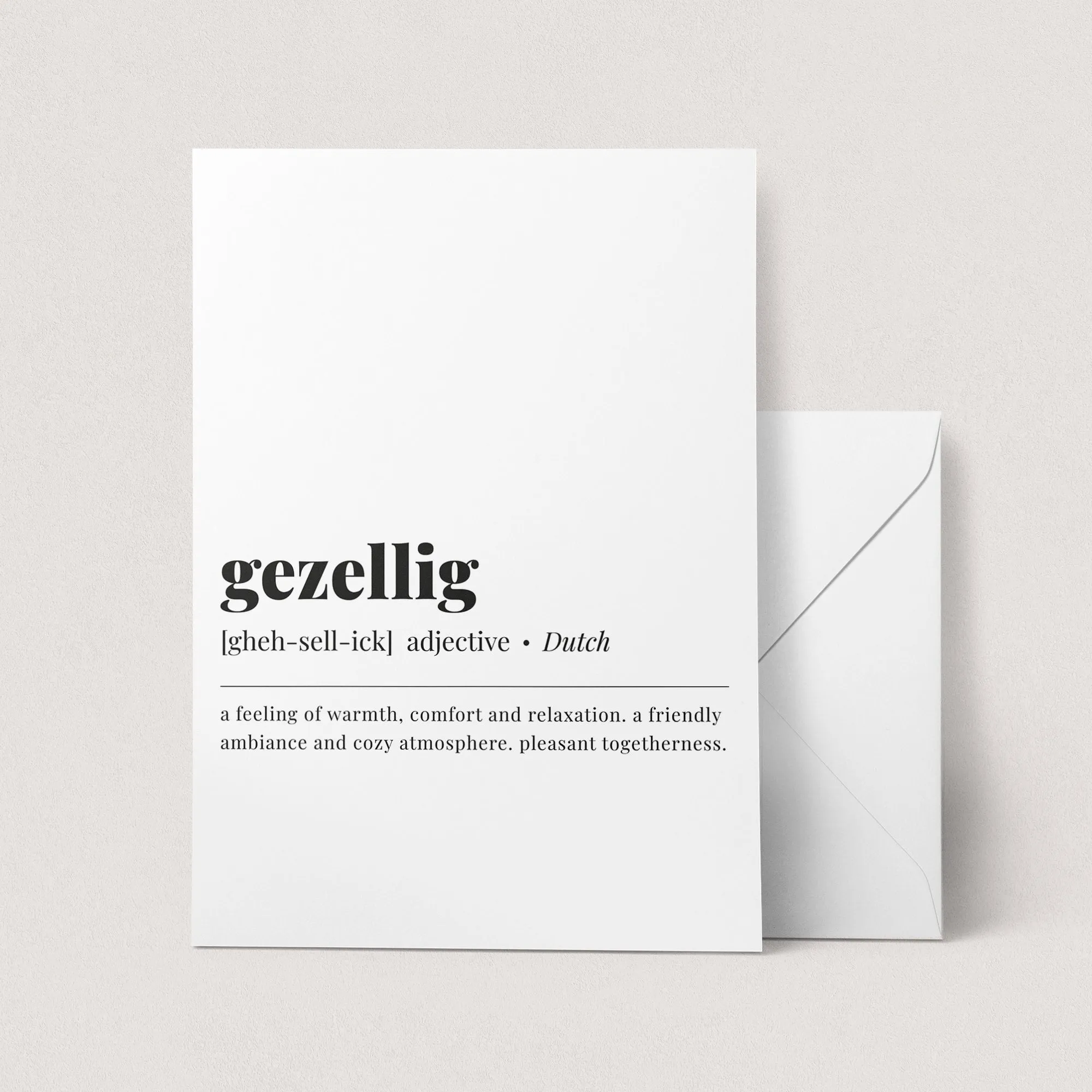 Gezellig Definition Print Instant Download