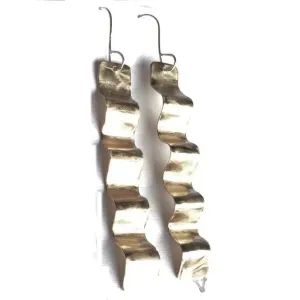 Golden Wave Stick Earrings GWSE002 by Votive Designs Jewelry