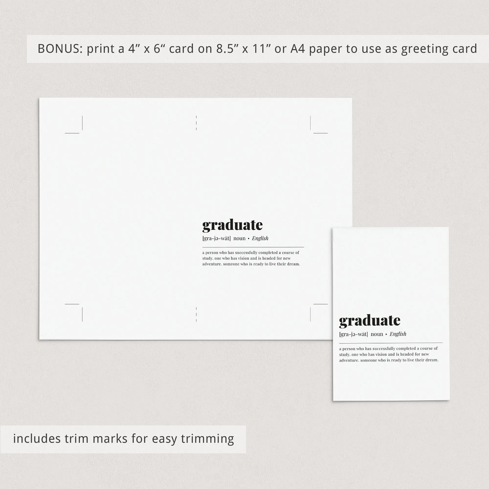 Graduate Definition Print Digital Download