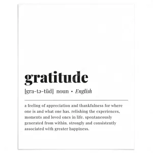 Gratitude Definition Print Instant Download