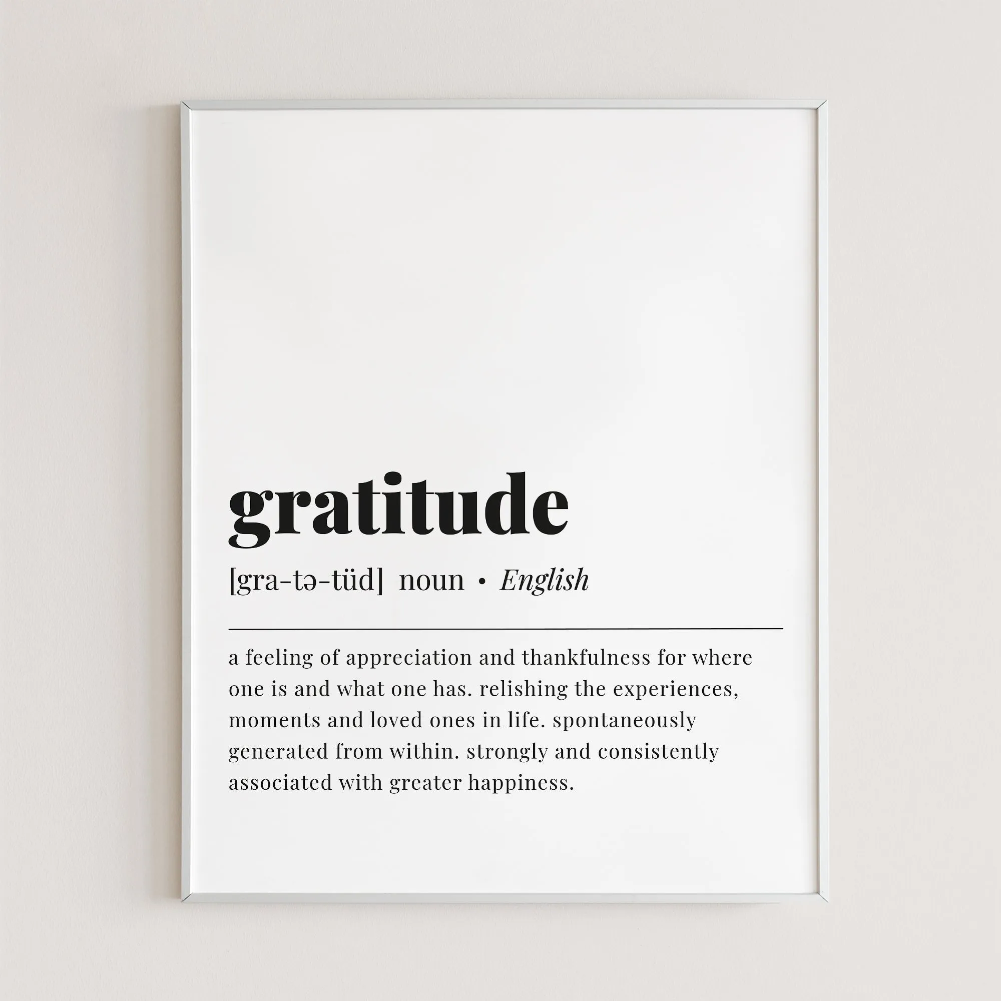 Gratitude Definition Print Instant Download