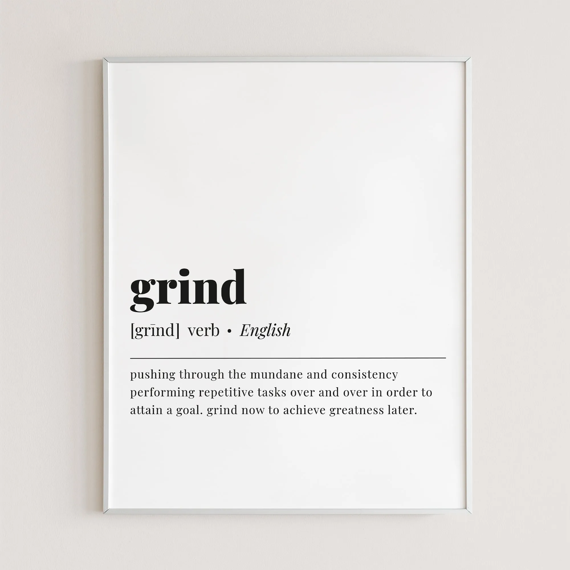 Grind Definition Print Instant Download