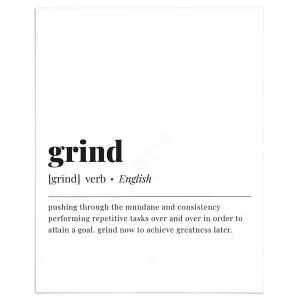 Grind Definition Print Instant Download