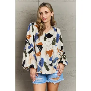 Hailey & Co Wishful Thinking Multi Colored Printed Blouse