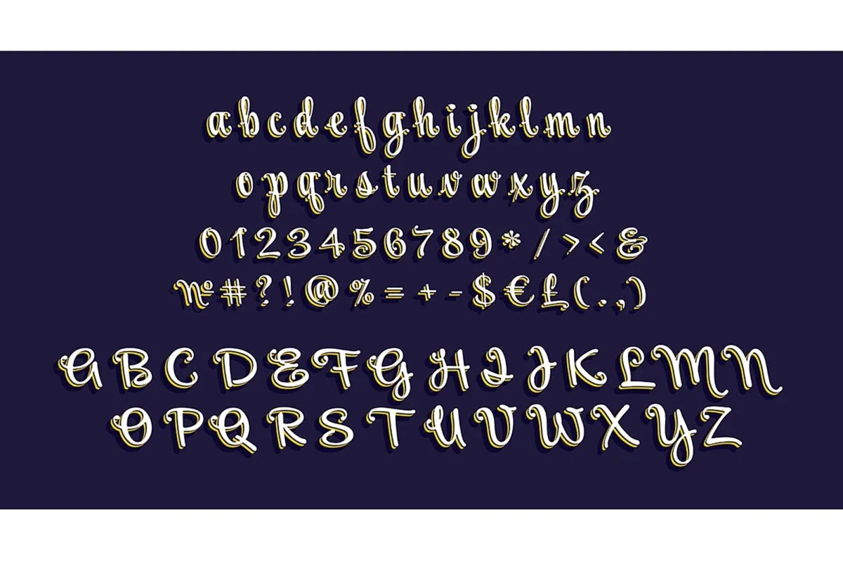 Handwritten modern script alphabet set