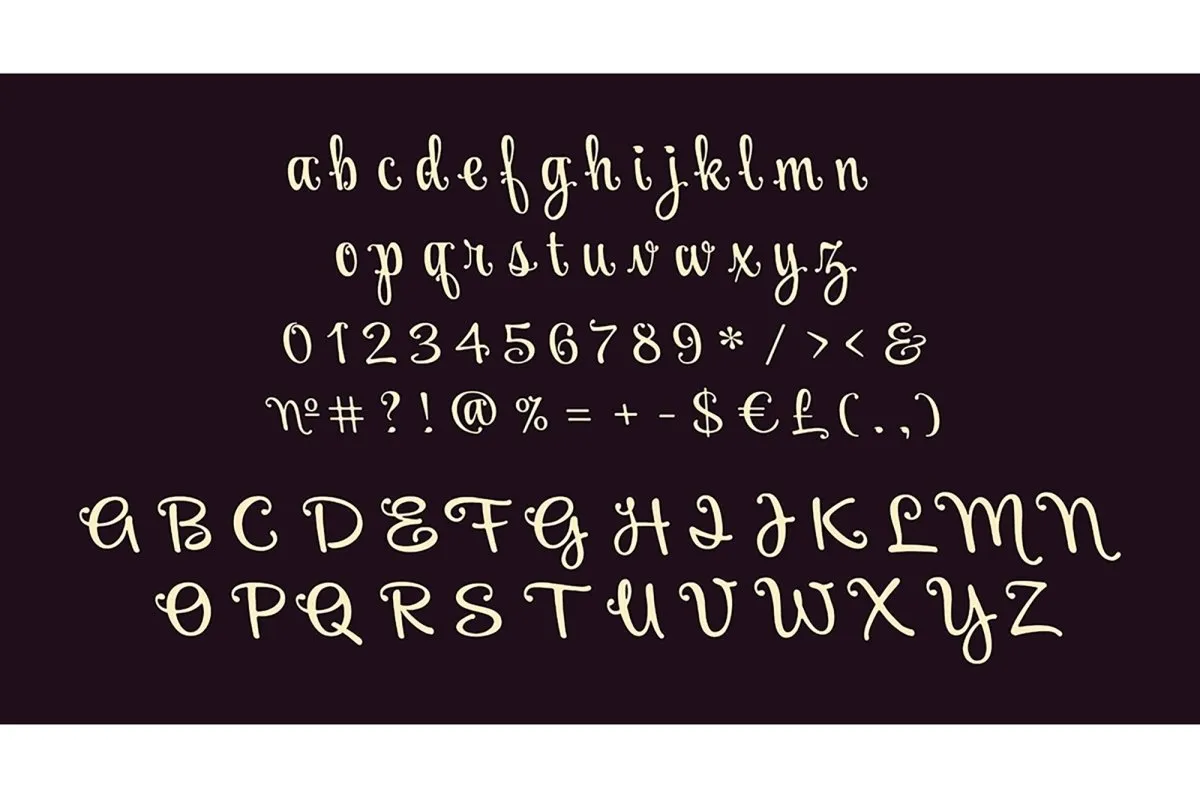 Handwritten modern script alphabet set