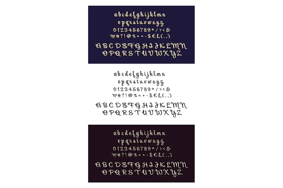 Handwritten modern script alphabet set