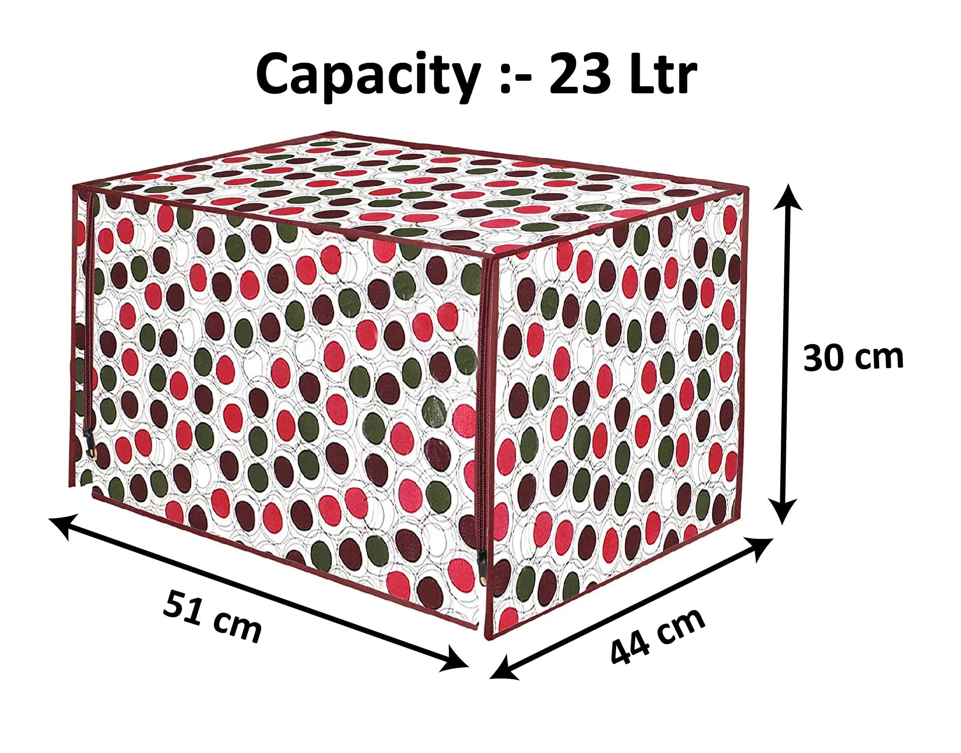 Heart Home PVC Circle Design Microwave Oven Cover, Dustproof Machine Protector Cover,23 LTR. (Multi)-HS43HEARTH26010