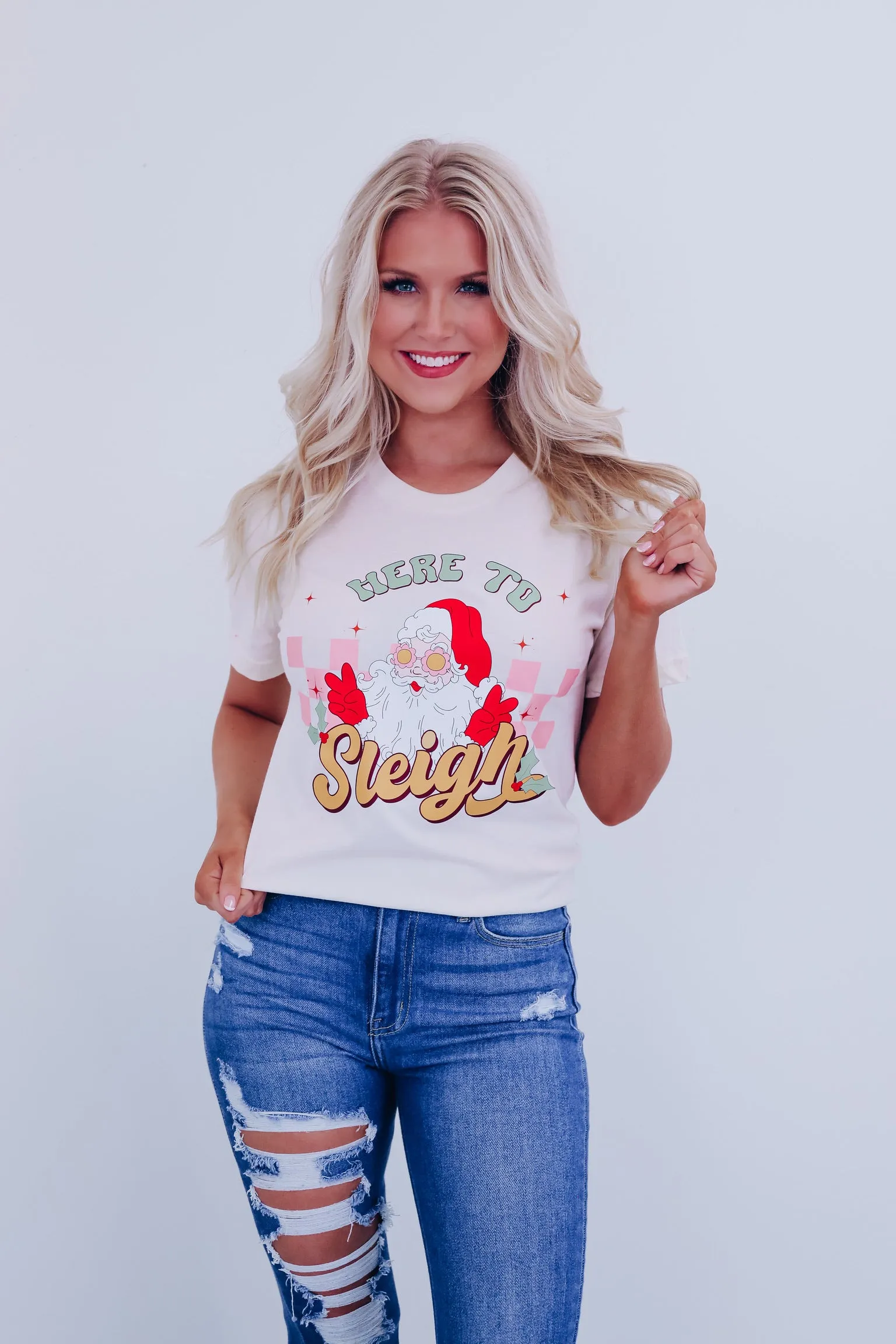 Here To Sleigh Graphic Tee - Cream