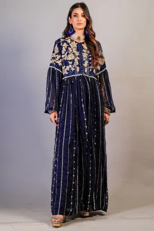 Huma Adnan - Midnight Blue - Chiffon - 2 Piece