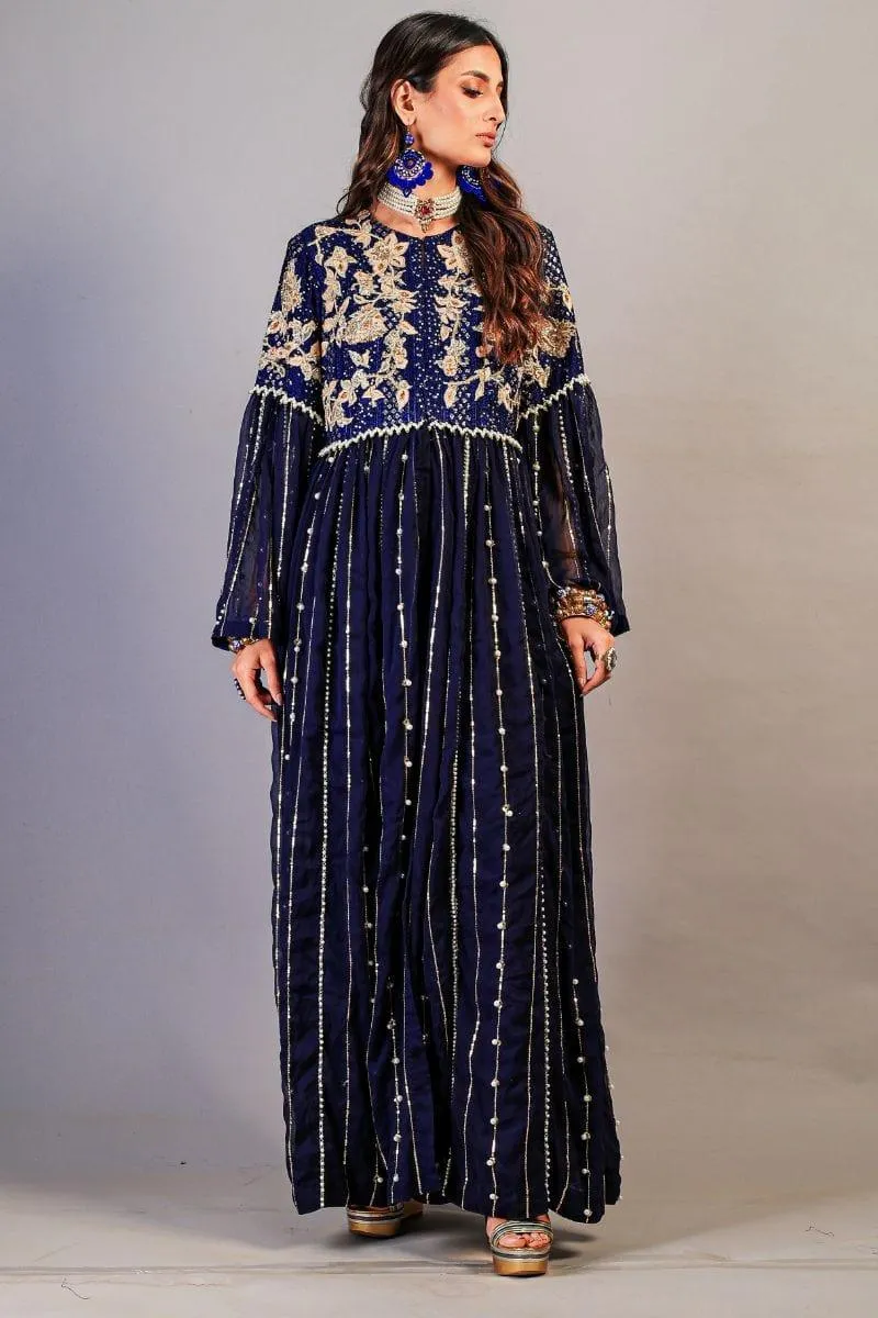 Huma Adnan - Midnight Blue - Chiffon - 2 Piece