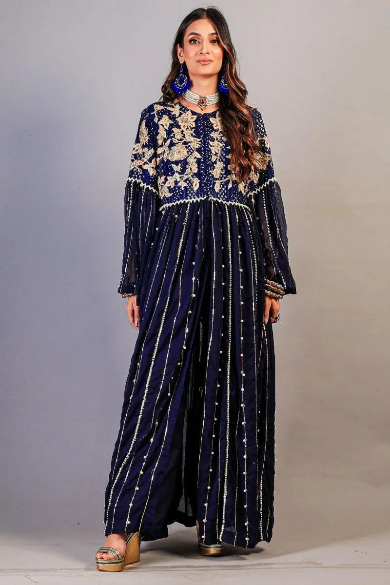 Huma Adnan - Midnight Blue - Chiffon - 2 Piece