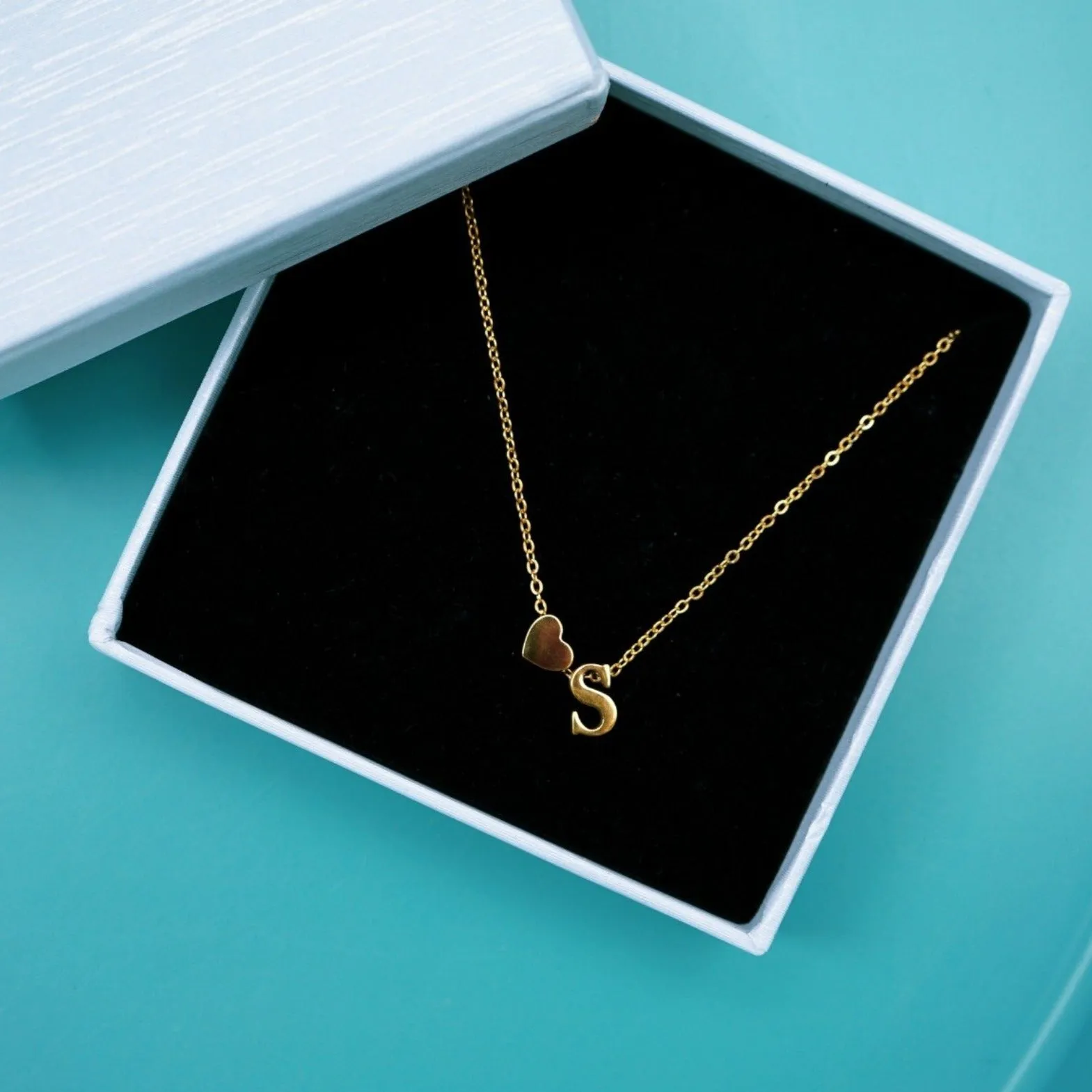 Initial Heart Pendant Necklace