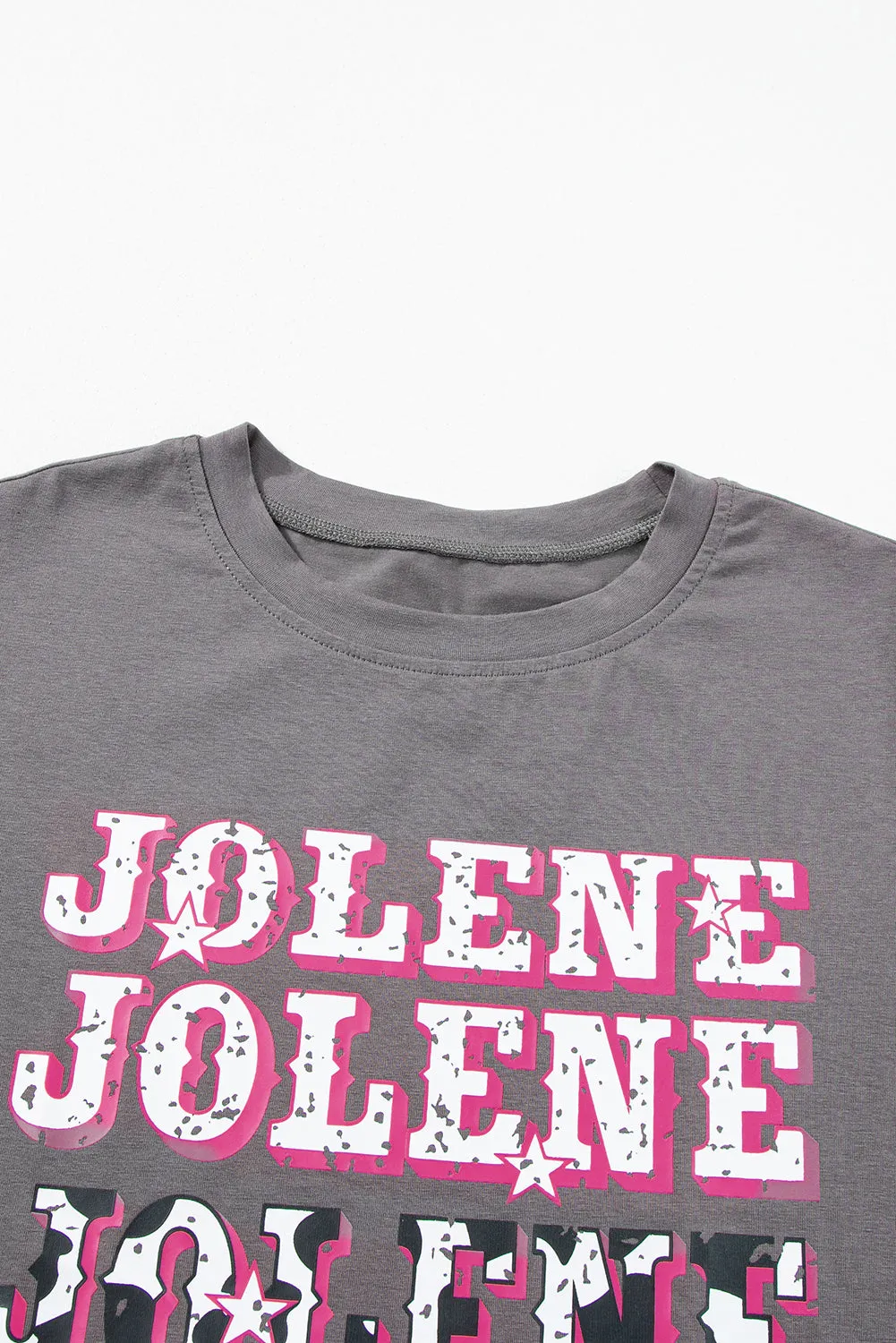 JOLENE Graphic Crewneck Tunic T Shirt