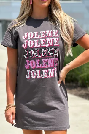 JOLENE Graphic Crewneck Tunic T Shirt