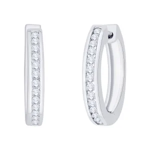 KATARINA 1/2 cttw Channel Set Diamond Hoop Earrings