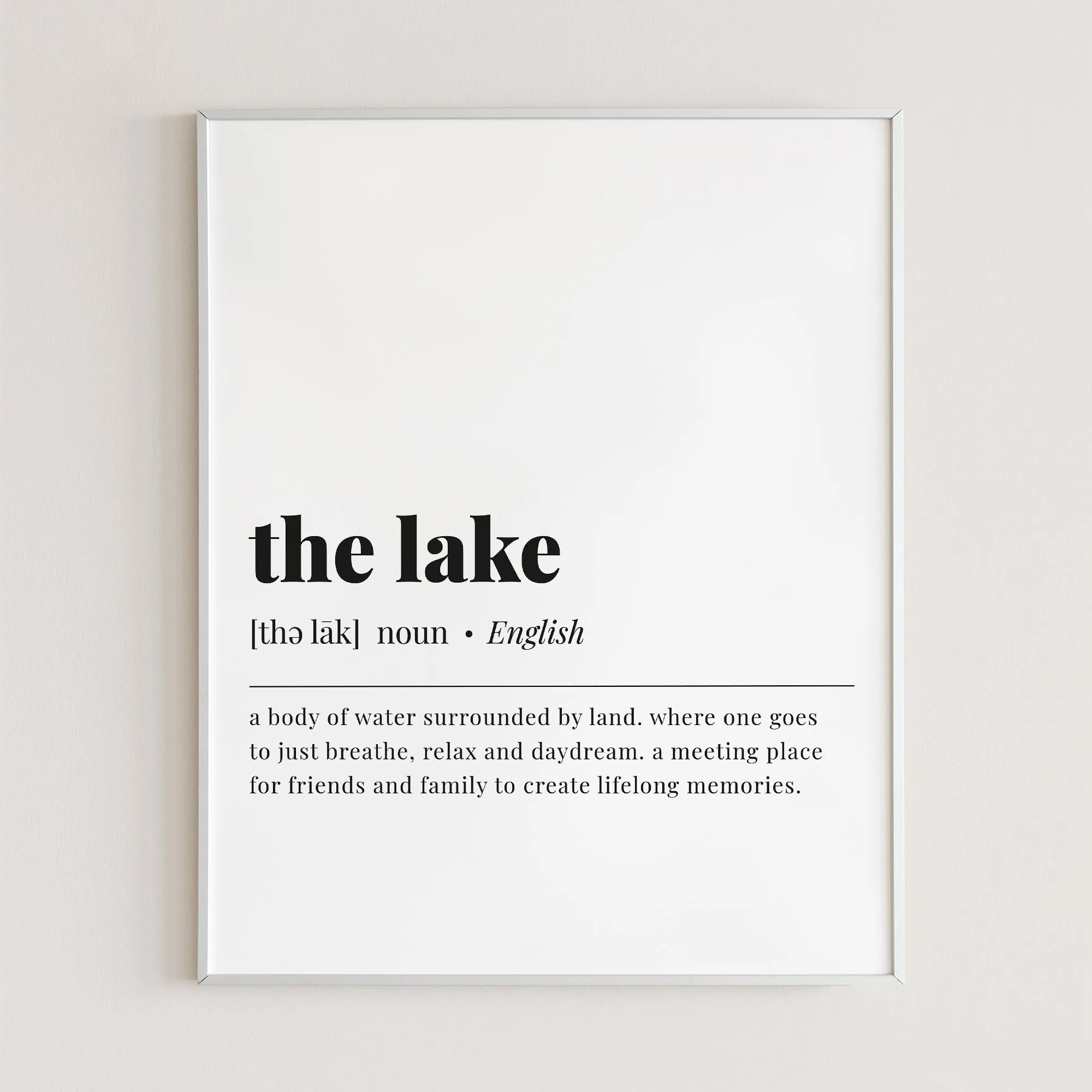 Lake Definition Print Instant Download