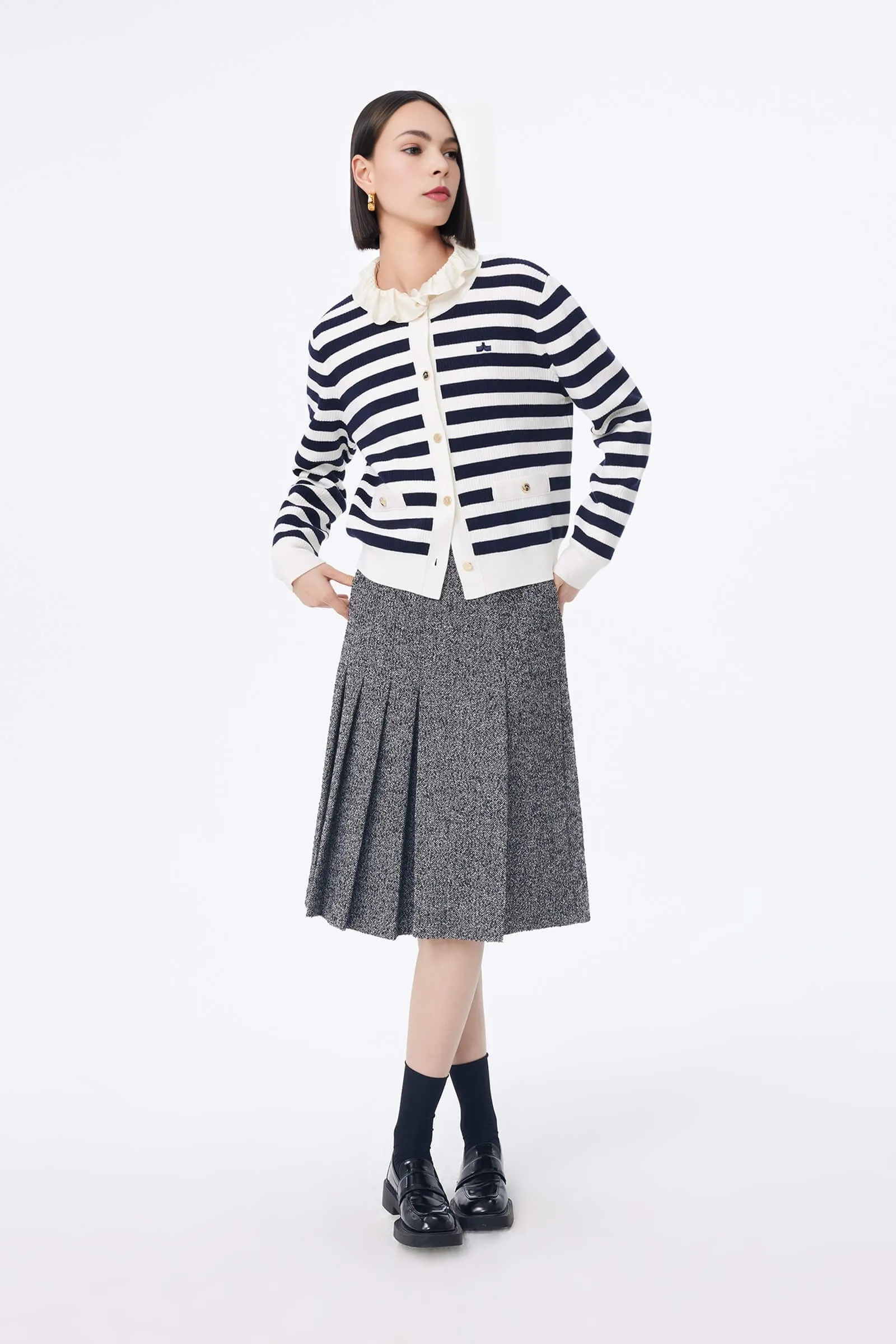 LILY Vintage Striped Knit Cardigan