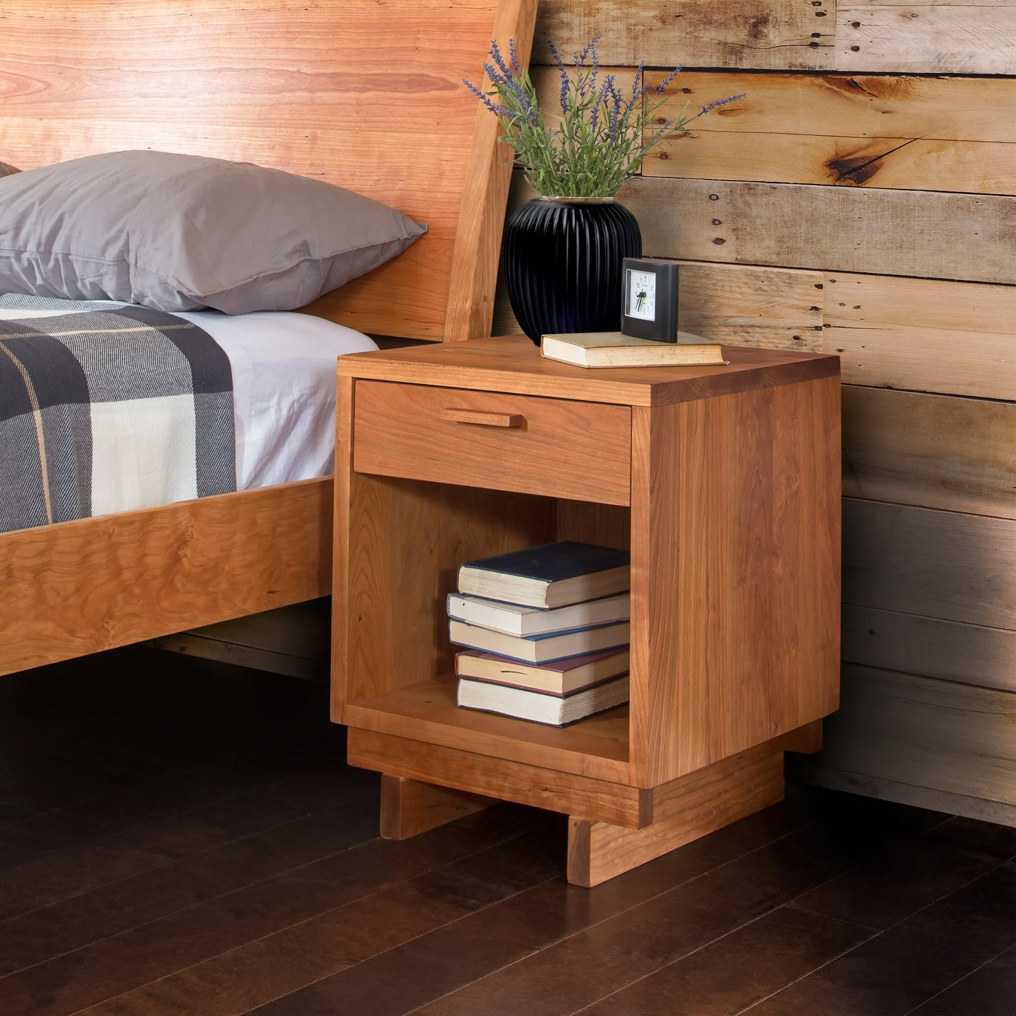 Loft 1-Drawer Enclosed Shelf Nightstand