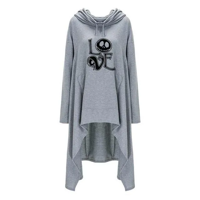 Long Sweatshirts Woman Irregular Letters Cloak Halloween