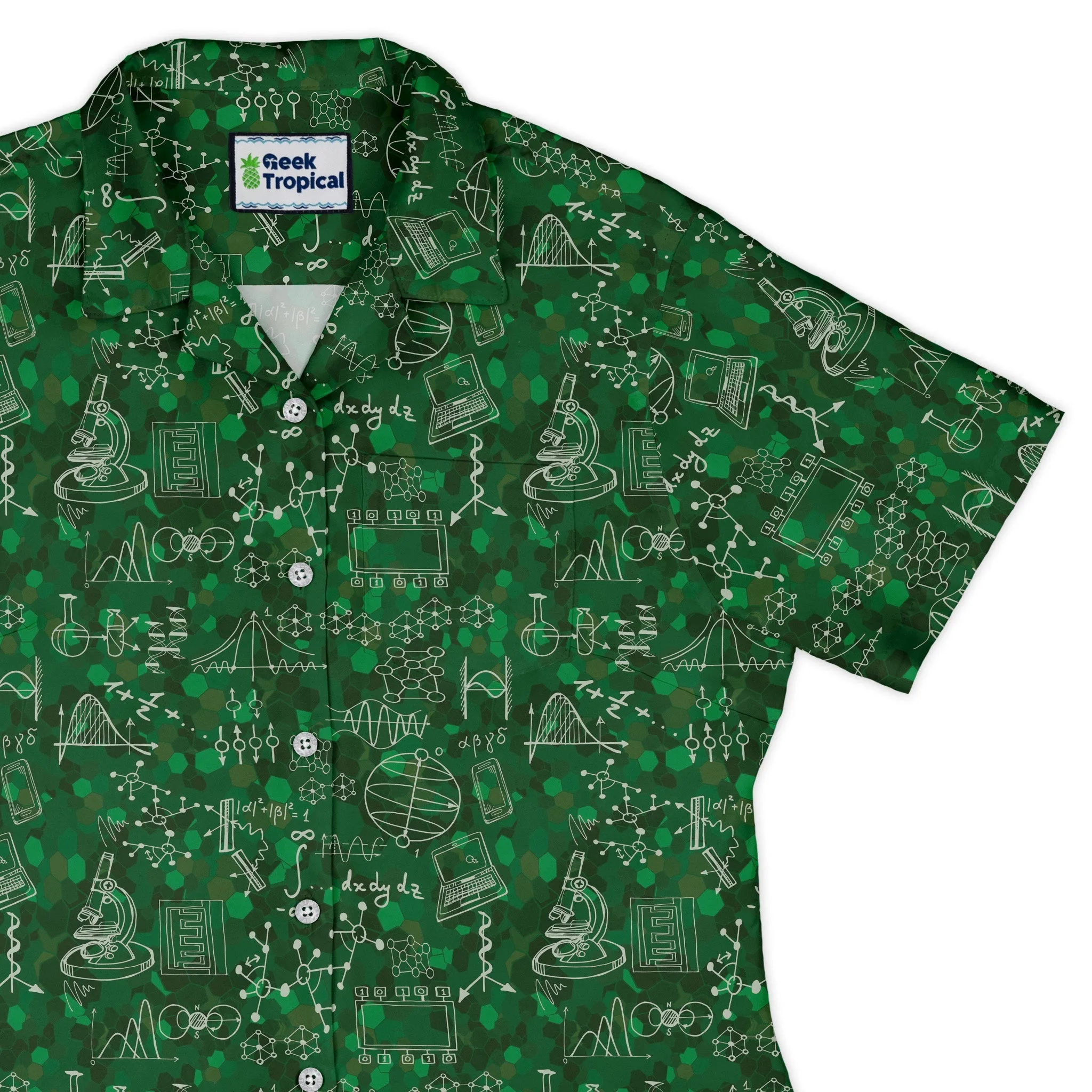 Mad Science Lab Green Curvy Button Up Shirt