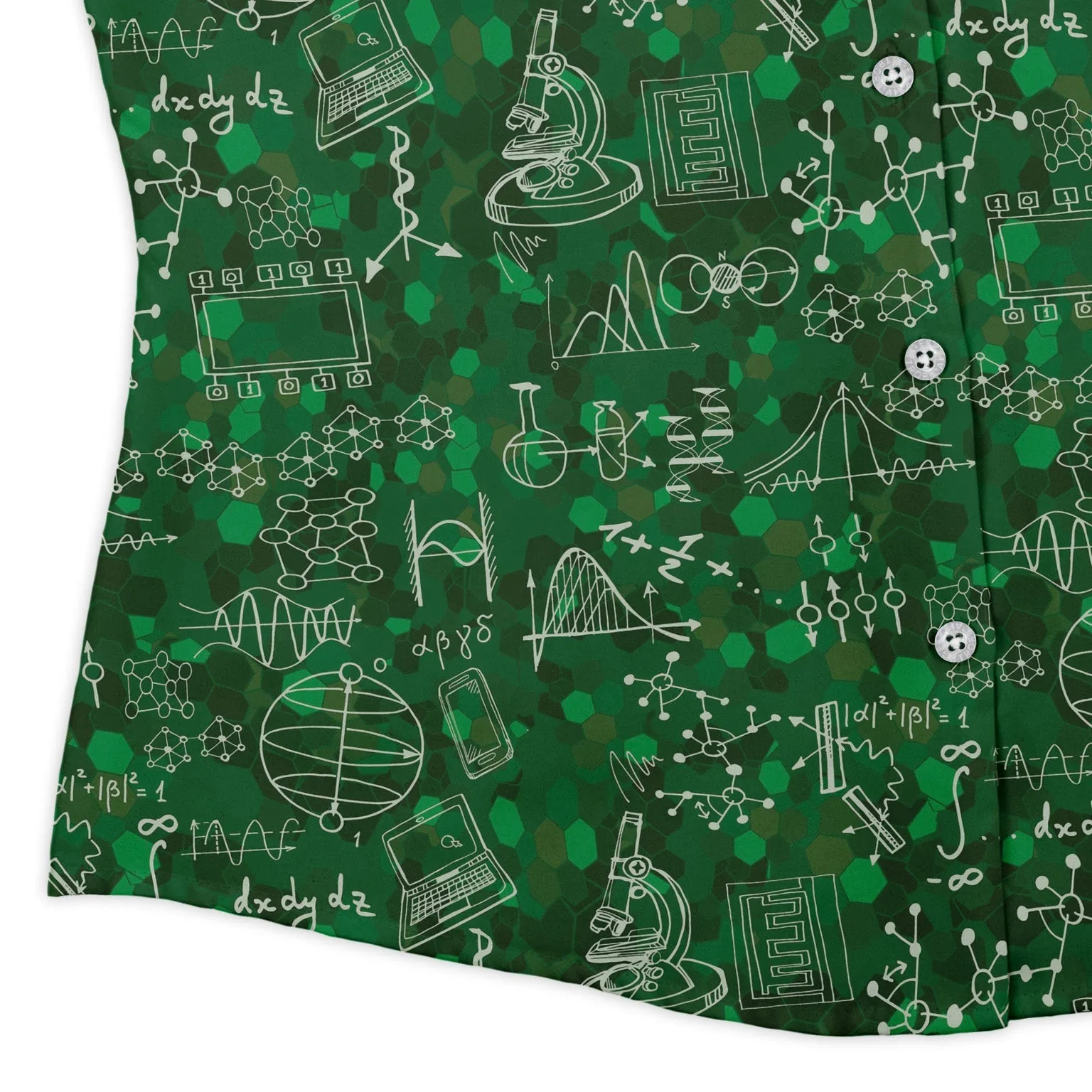 Mad Science Lab Green Curvy Button Up Shirt