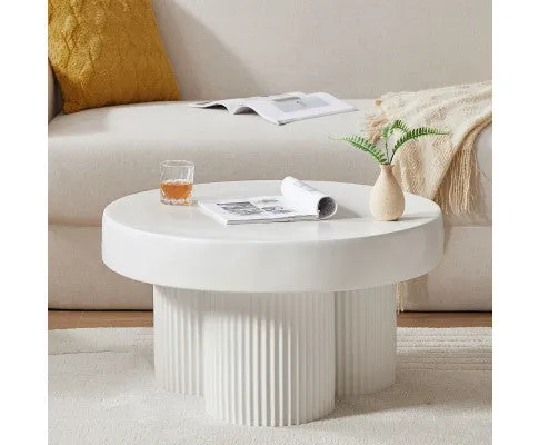 Maya Ribbed White Coffee Table