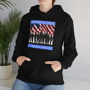 Michael Adonys American Hero Unisex Hooded Sweatshirt Perfect for Veterans Day  Patriotic Celebrations