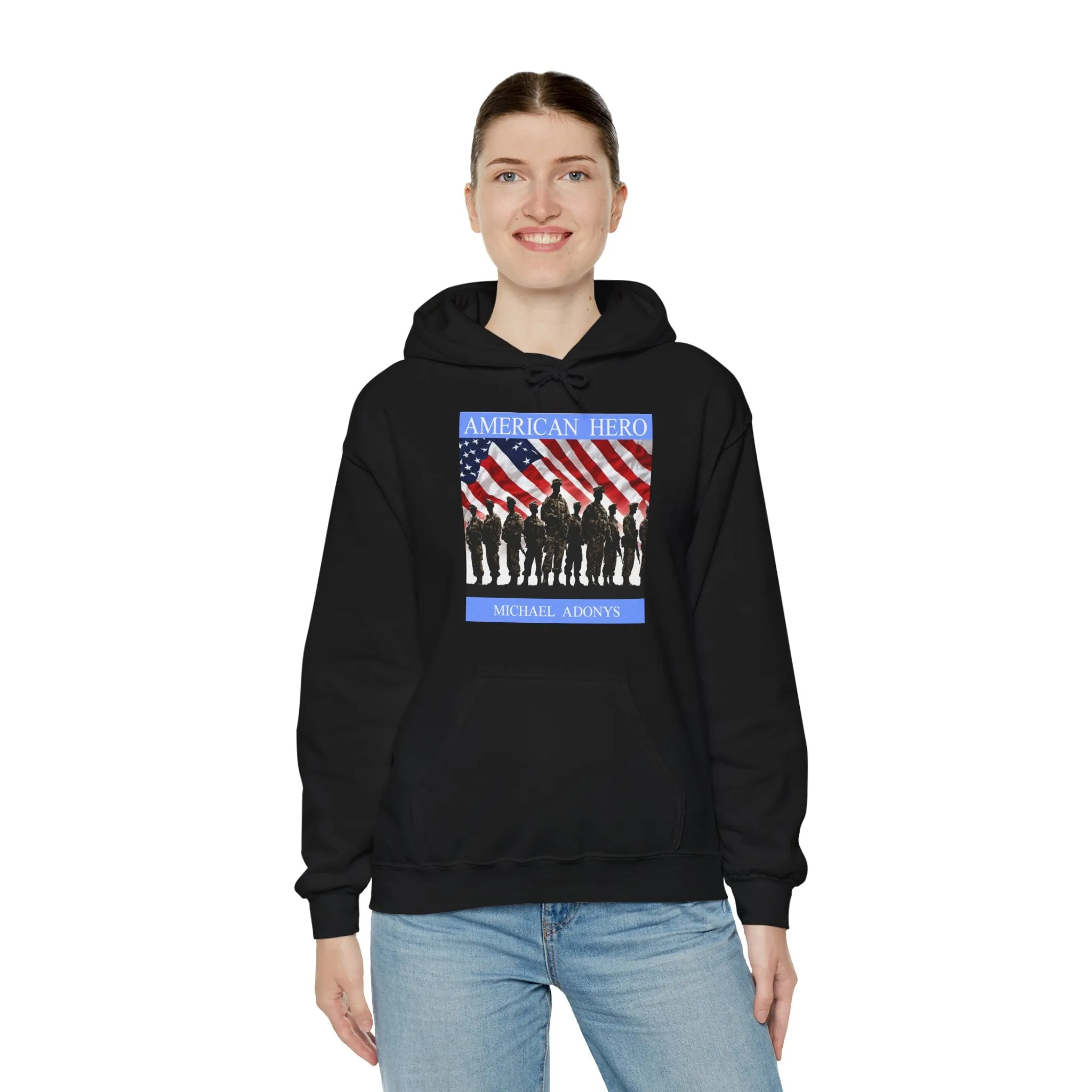 Michael Adonys American Hero Unisex Hooded Sweatshirt Perfect for Veterans Day  Patriotic Celebrations