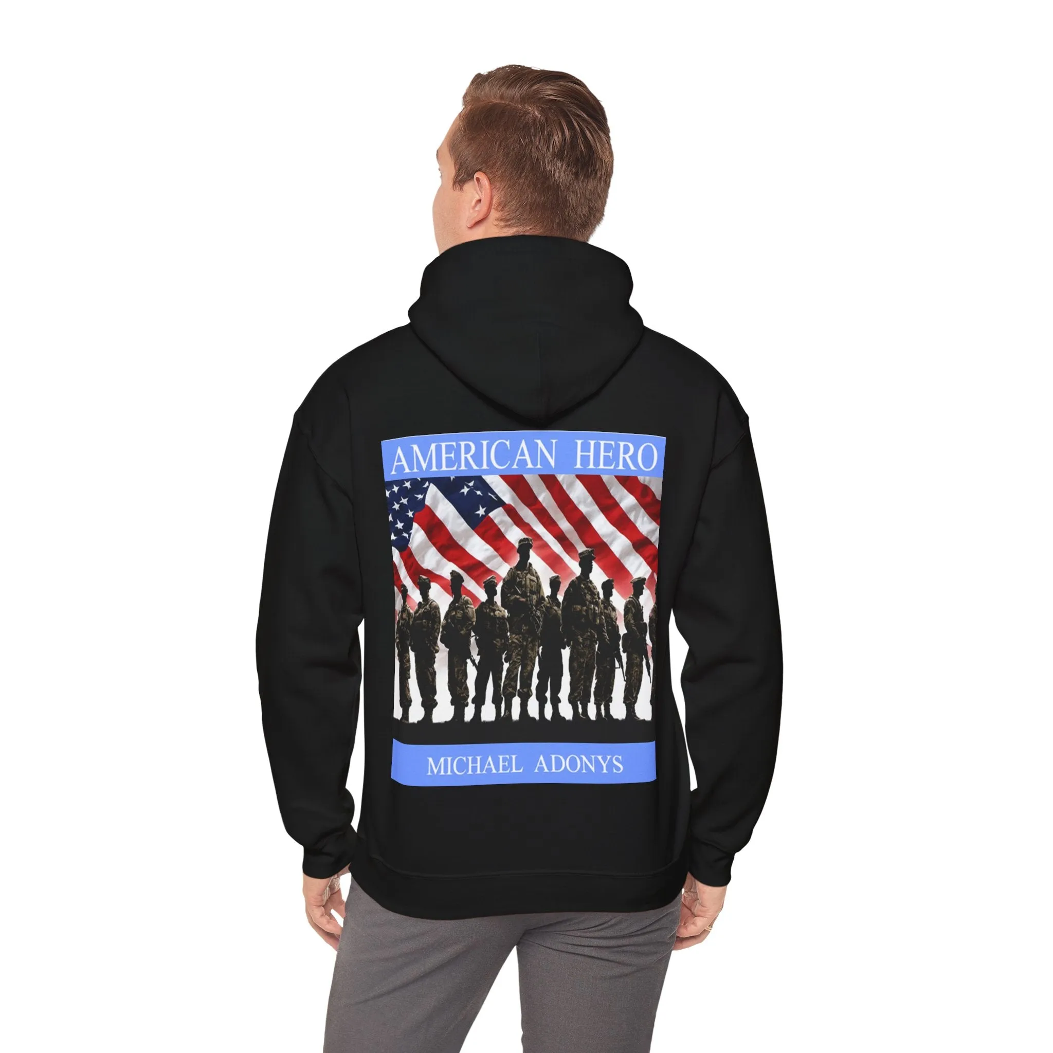 Michael Adonys American Hero Unisex Hooded Sweatshirt Perfect for Veterans Day  Patriotic Celebrations