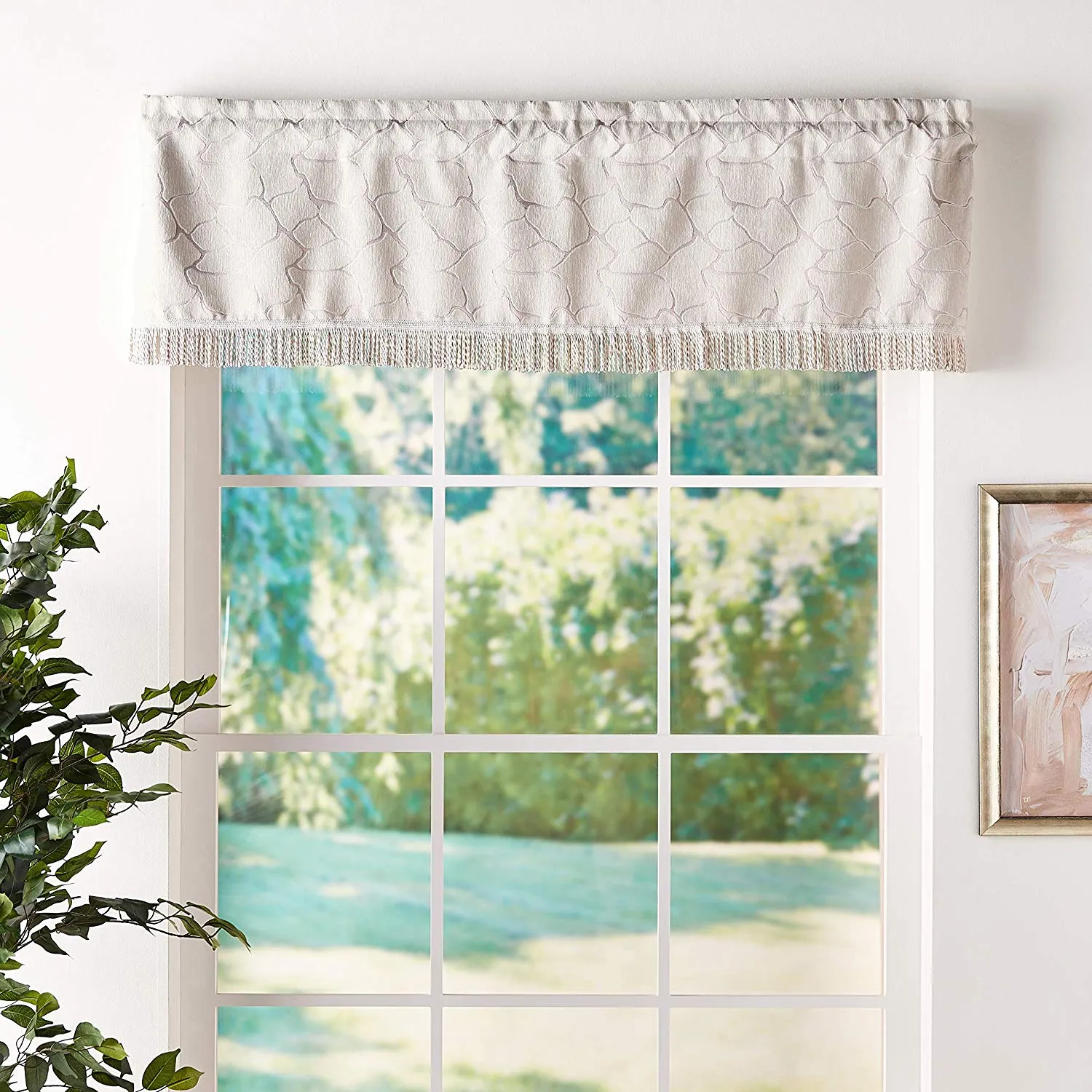 Milano Arts Artistic Design Decorative Window Treatment Rod Pocket Curtain Straight Valance