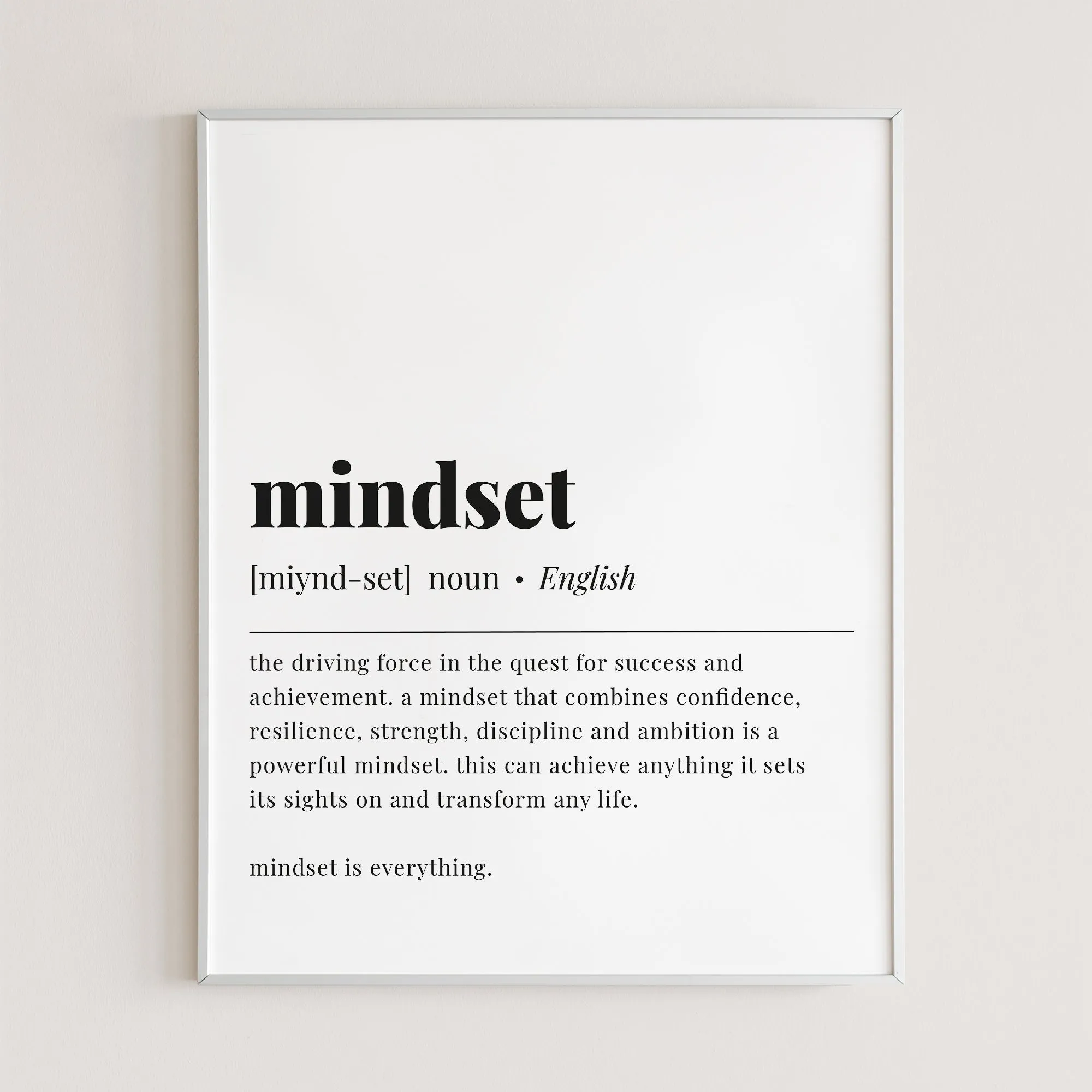 Mindset Definition Print Digital Download