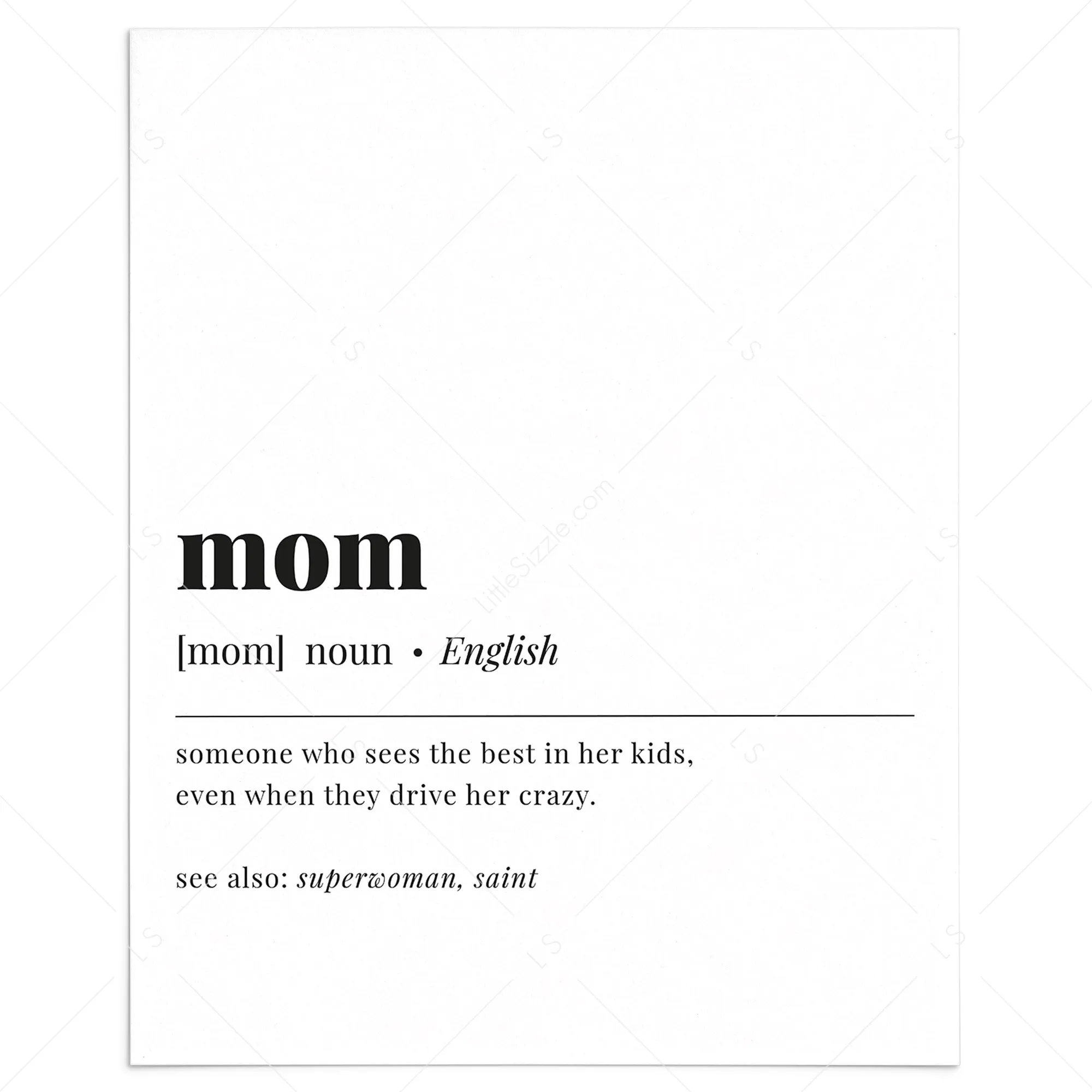 Mom Definition Print Instant Download